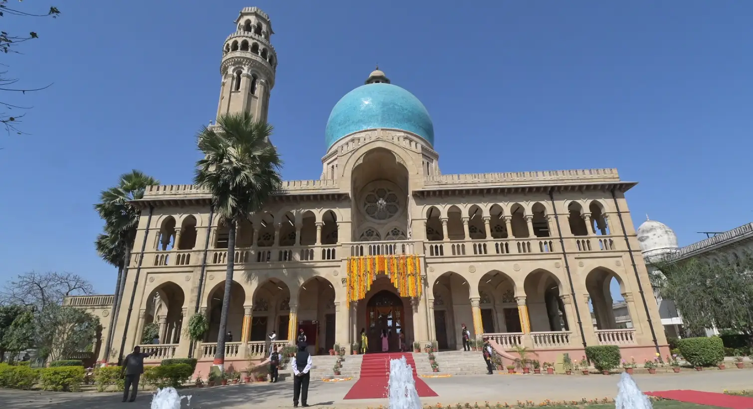 Front view of Senate Hall, Allahabad University campus during Allahabad University Admission 2025