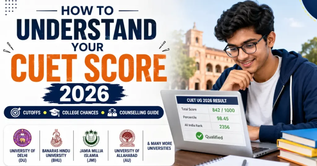 How to Understand Your CUET Score 2026 Cutoffs • College Chances • Counselling Guide