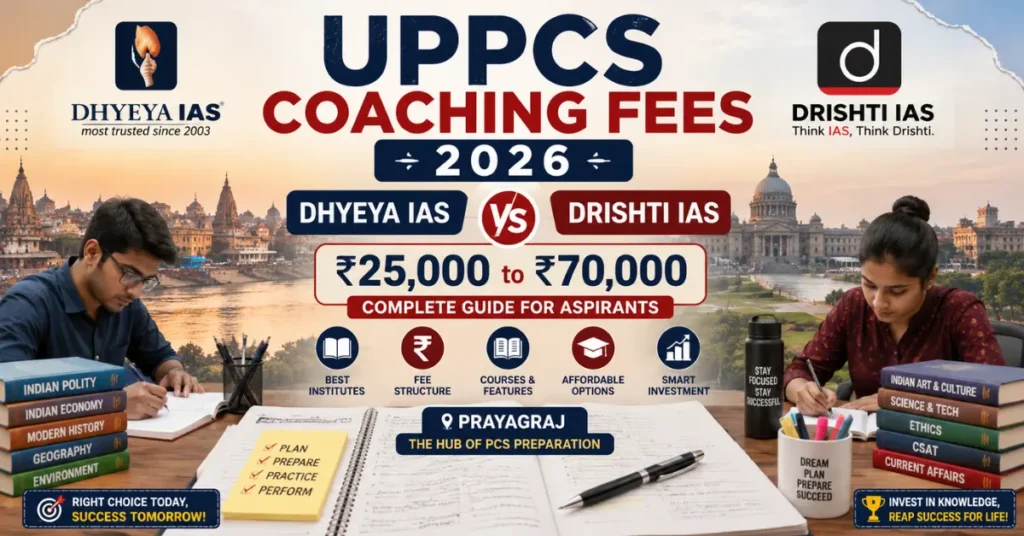 UPPCS Coaching Fees 2026 Guide
a image with multiple coaching fees comparison
