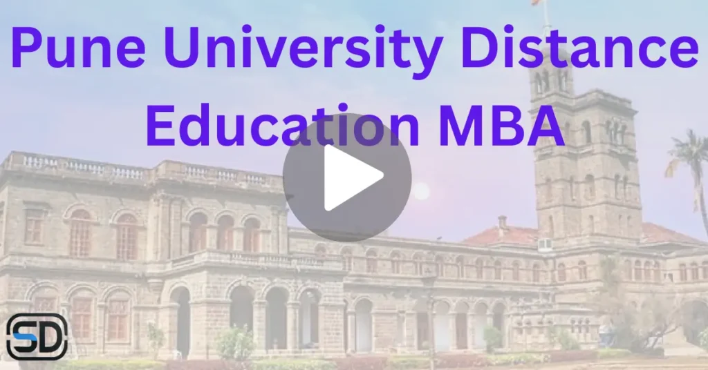 Image of Pune University campus promoting Distance Education MBA program
